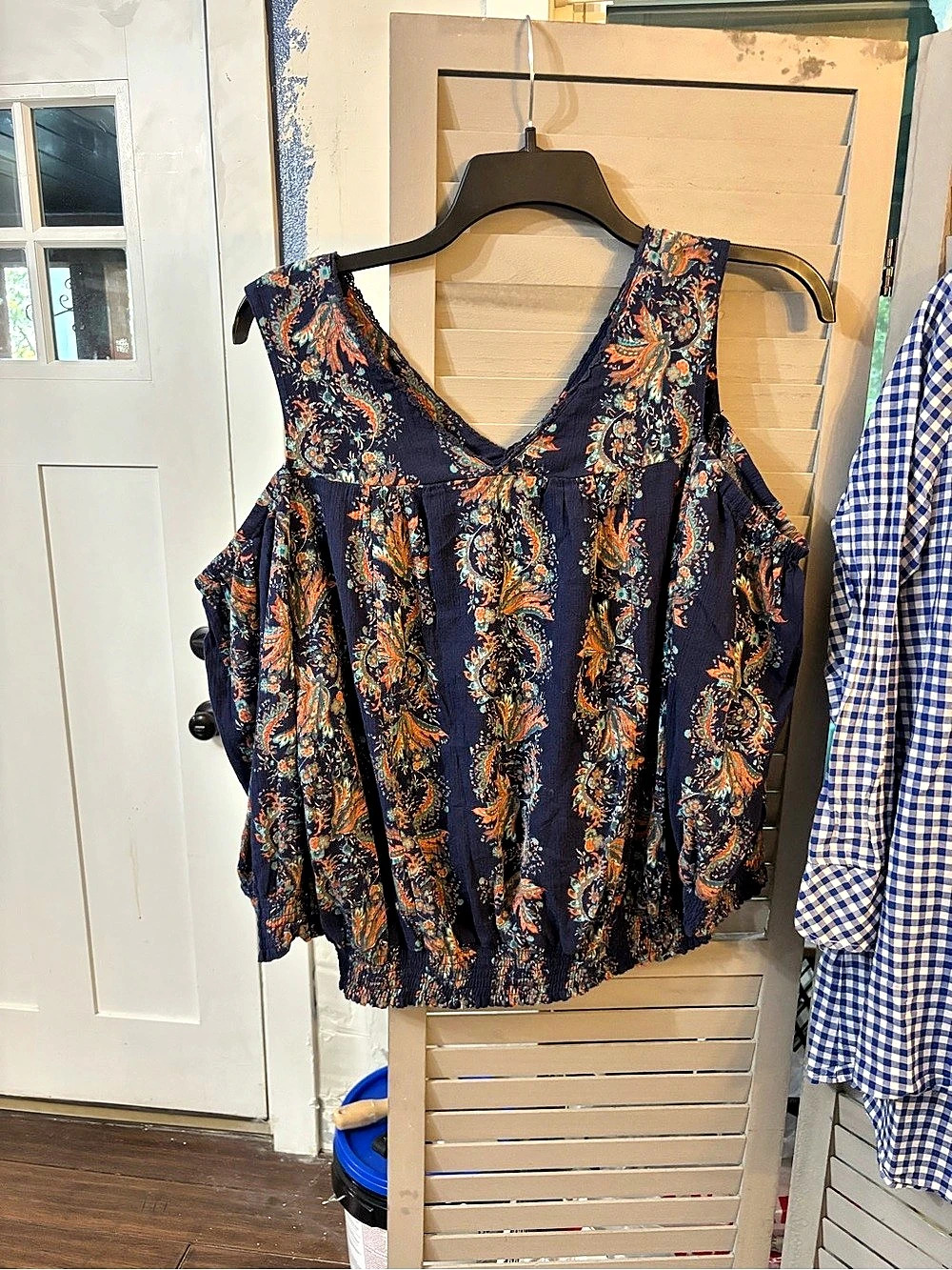 Ralph Lauren Paisley Blouse in Blue & Orange Size Large. Worn twice